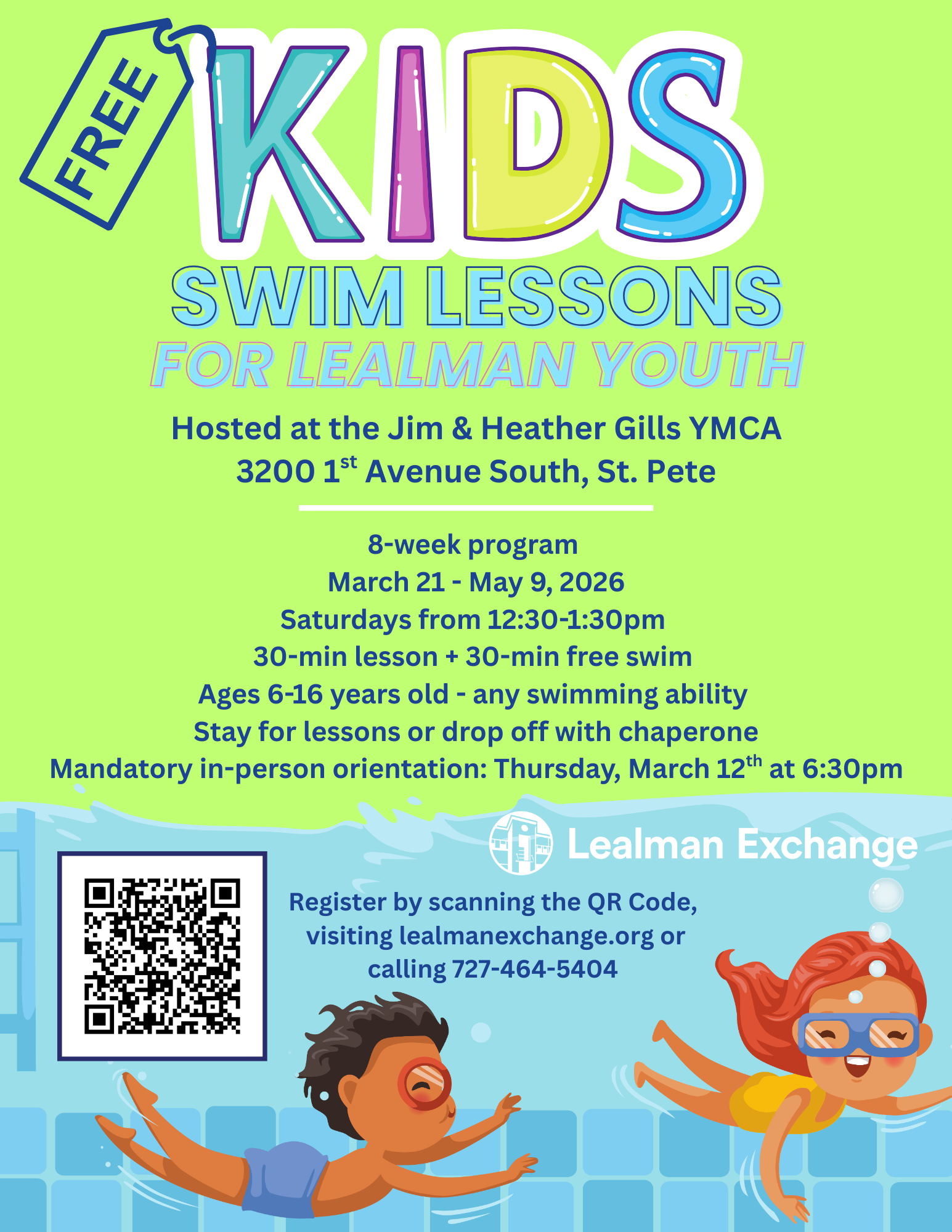 Flyer for swim lessons