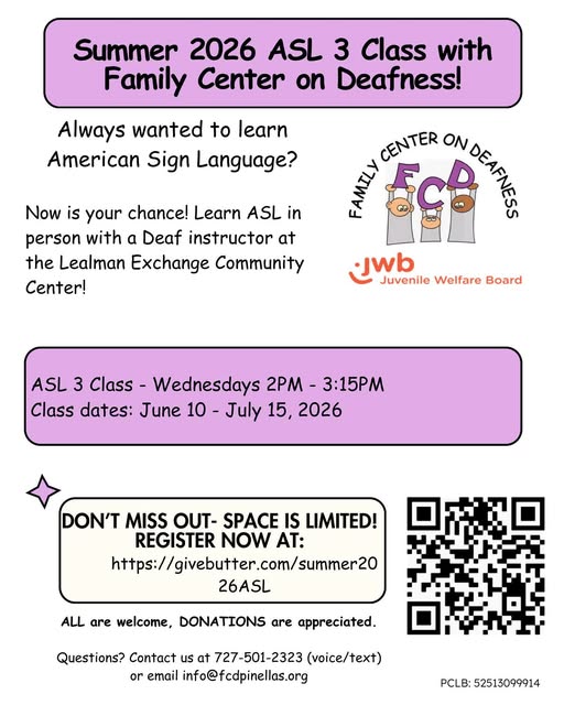 Flyer for ASL class