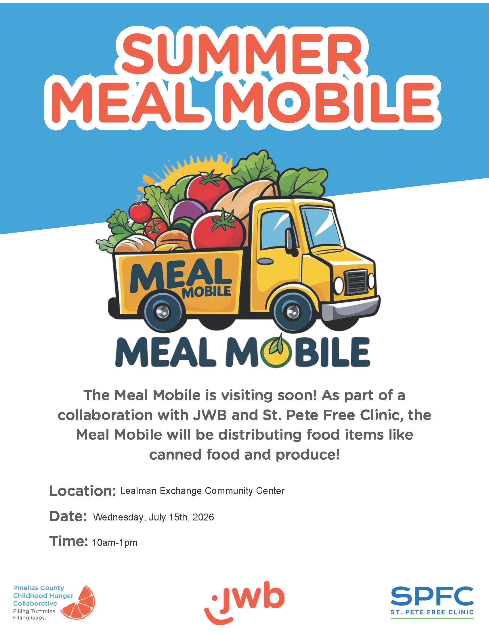 Flyer for mobile meal bus
