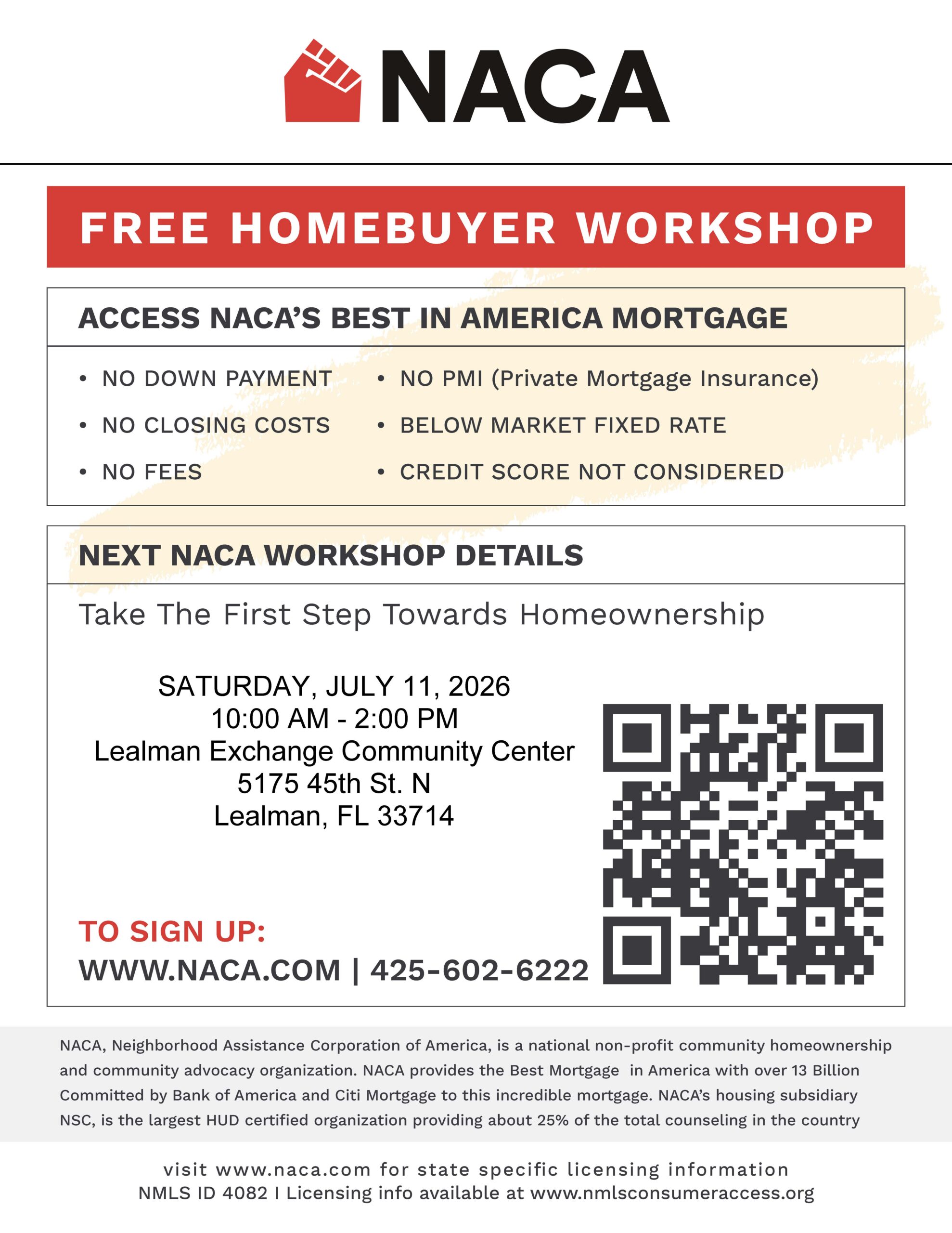 Flyer for mortgage workshop